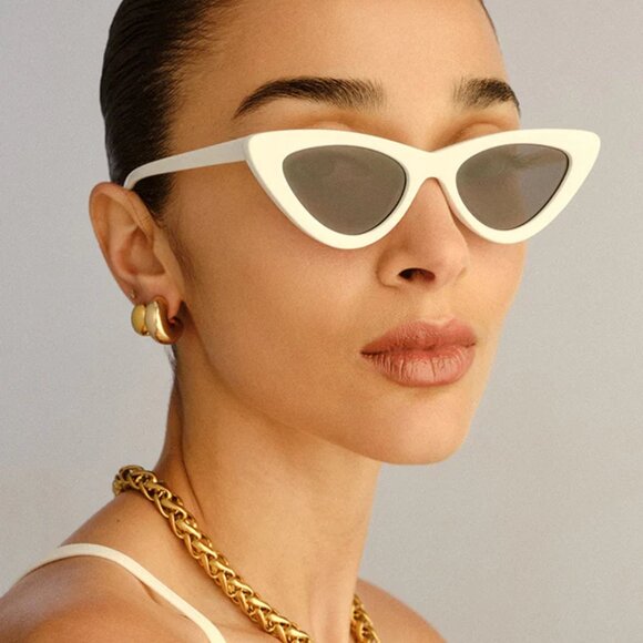 Le Specs x Adam Selman “The Last Lolita” Cat Eye Sunglasses in Transparent Blue - Picture 3 of 8